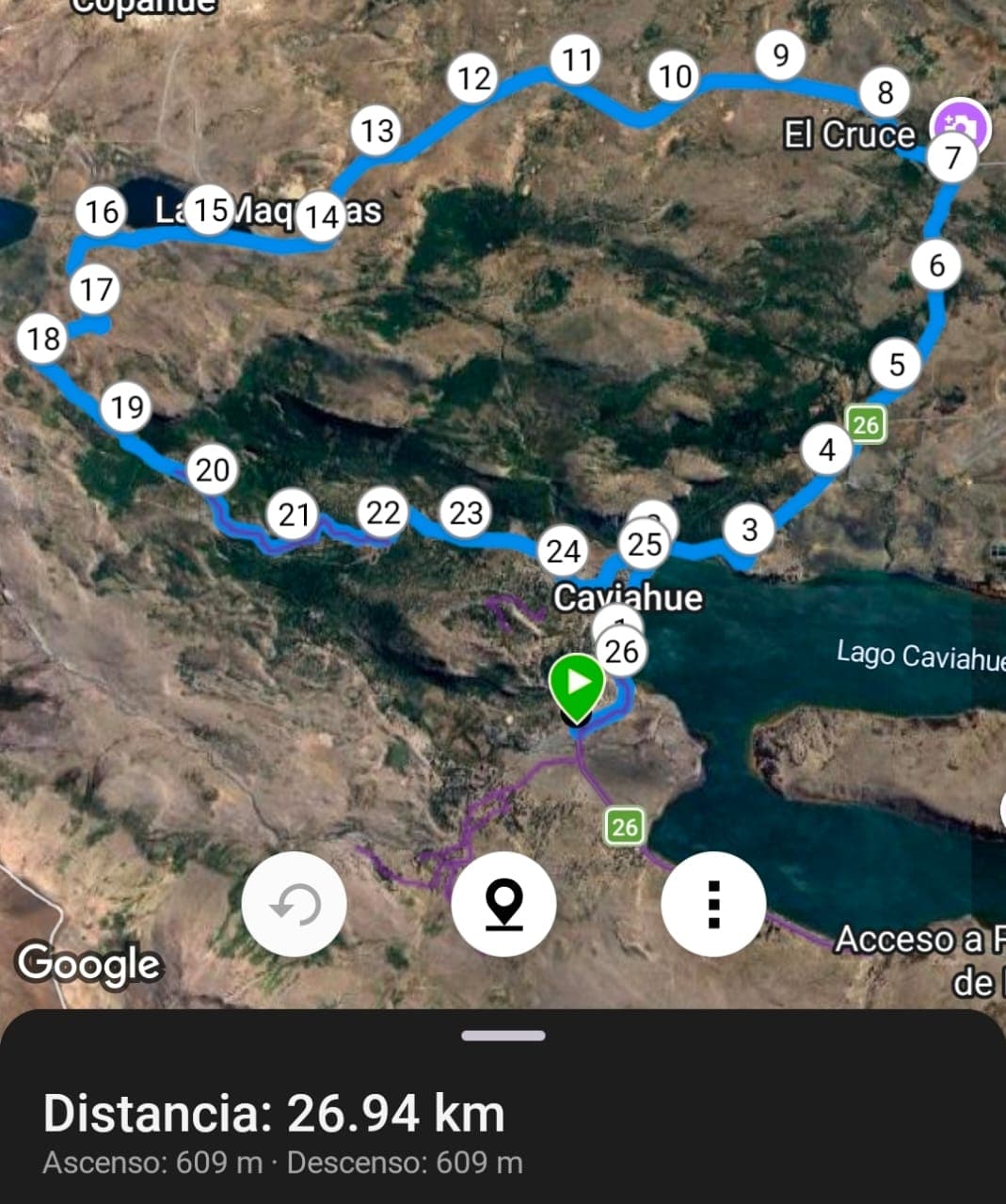 Mapa del circuito 27km
